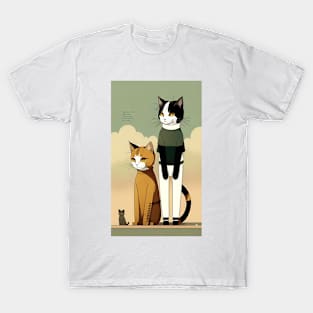 Feline Fantasies: Cats in Human Attire T-Shirt